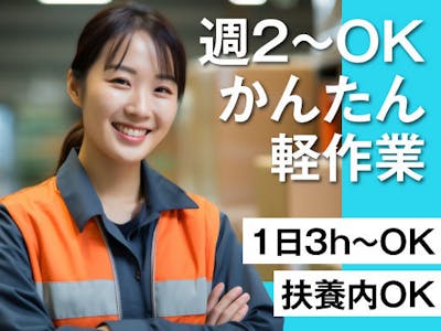 下野代駅・日払いOK・車通勤OK・軽作業・週2日～