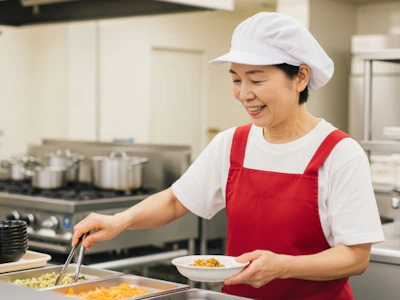 社員寮の食事盛付け＆食器洗浄スタッフ