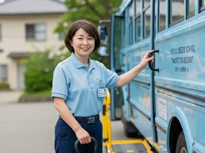 バス運転手の補助スタッフ